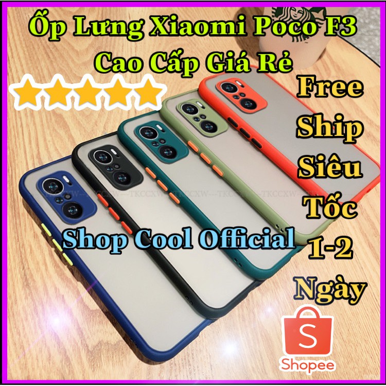 Ốp Lưng Xiaomi Poco F3 Cao Cấp Chống Sốc/Va Đập Lưng Nhám Viền Màu Bảo Vệ Camera