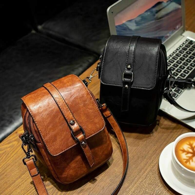 Túi đeo chéo để điện thoại, chất liệu da bền đẹp - HAN STORE