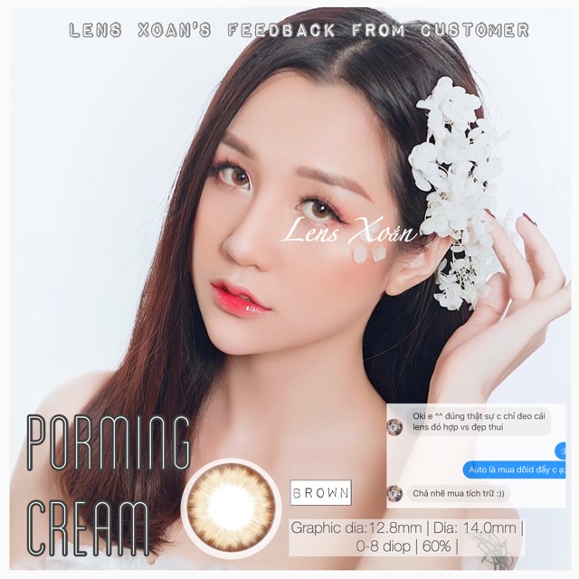 ÁP TRÒNG PORMING CREAM BROWN -OLENS ( LENS XOẮN)