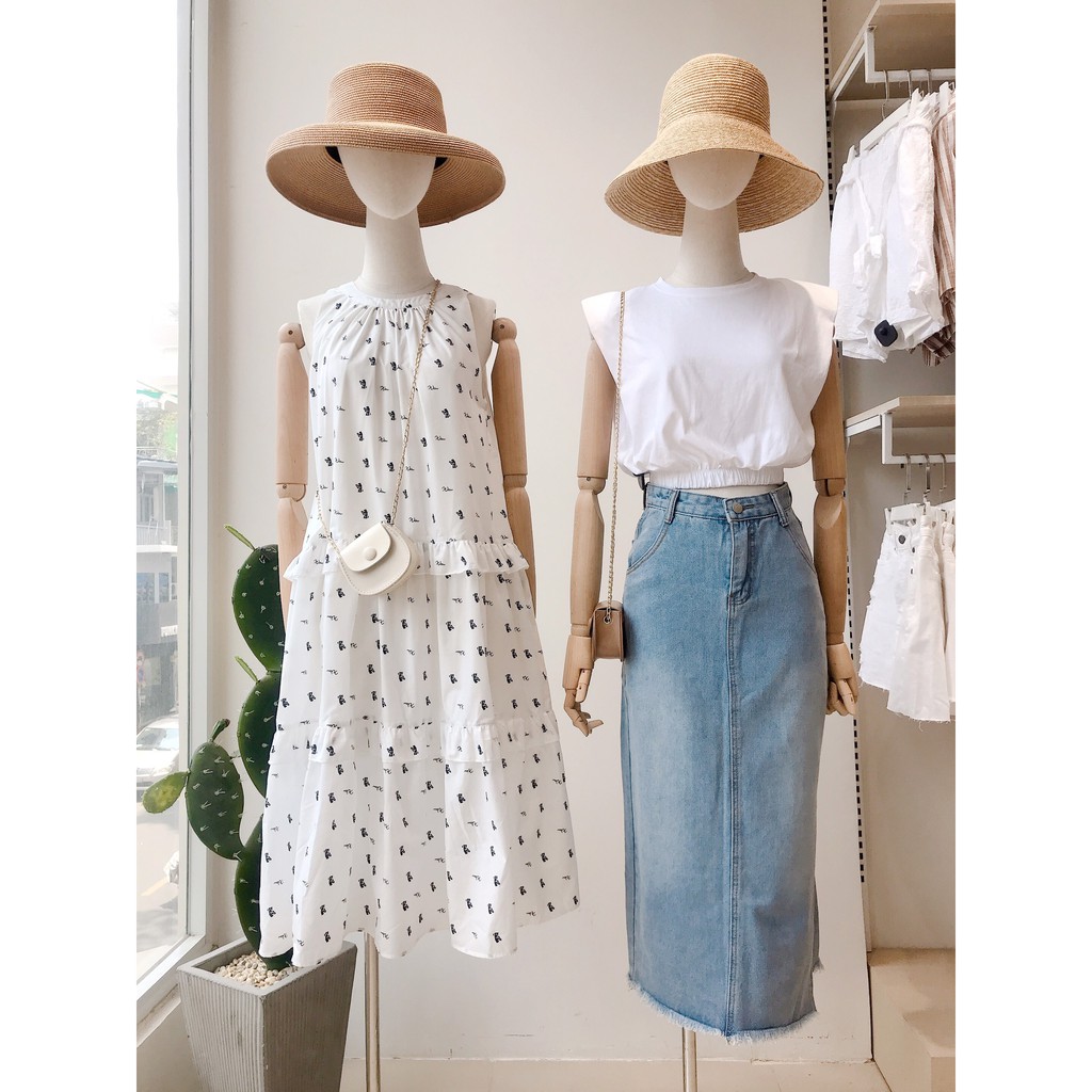 [Mã FADIRECT20 giảm 20K đơn 150K] Chân váy jeans MIEU midi xẻ tà - HMR16 (Nhạt) | BigBuy360 - bigbuy360.vn