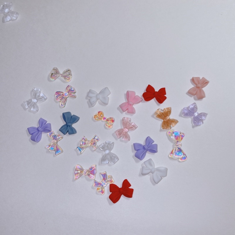Charm nơ, set nơ nail đính móng mix màu