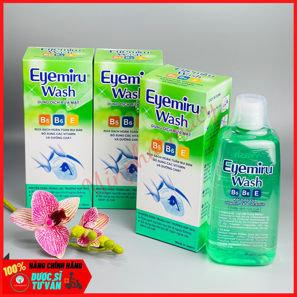 Dung dịch rửa mắt Eyemiru wash Nhật Bản chai 500ml - Minpharmacy