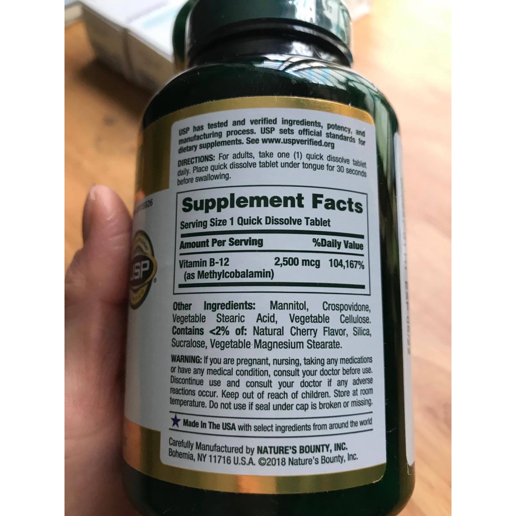 Viên bổ sung Vitamin B12 Nature's Bounty B12 2500mcg 300 viên. | BigBuy360 - bigbuy360.vn