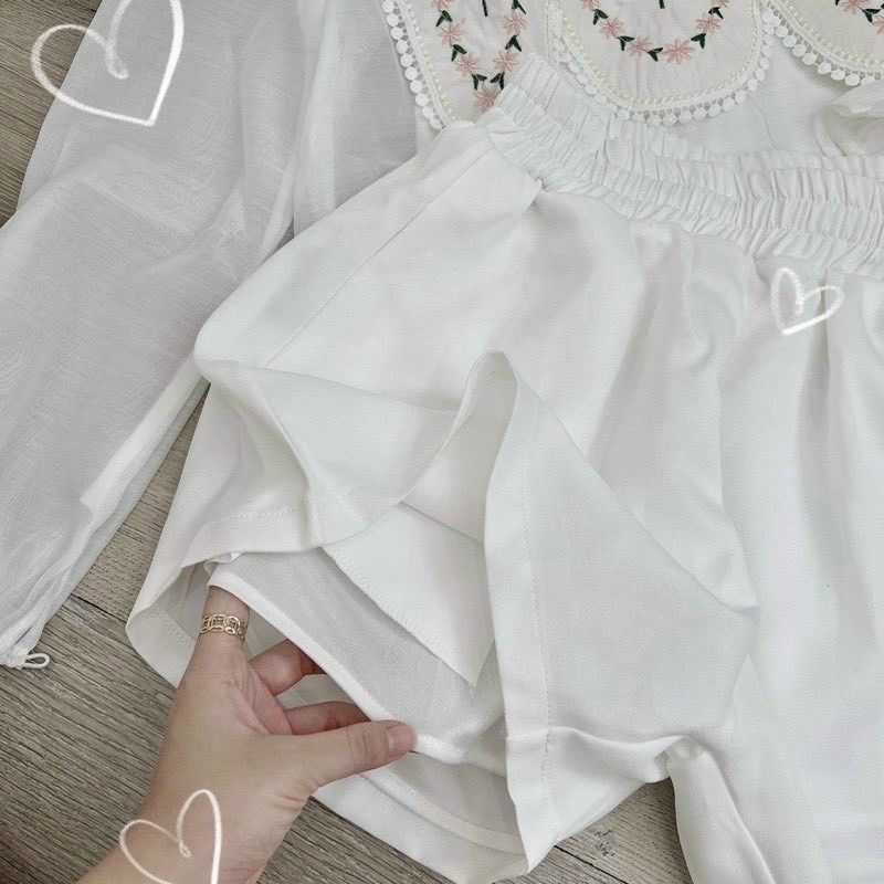 Set thêu trắng 3 món e về nhen