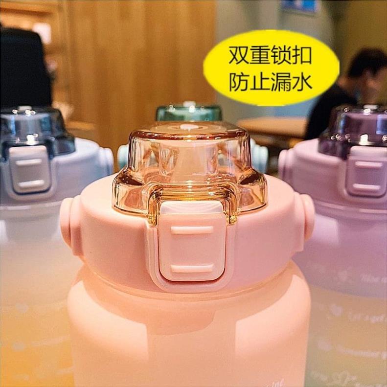 [FREESHIP] Bình Đựng Nước 2 Lít Dễ Thương Có Vạch Báo Giờ Uống Nước