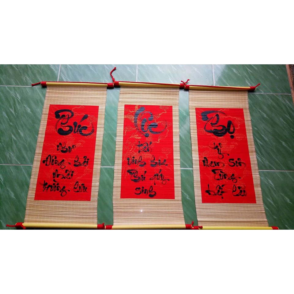 tranh mành tre, viết theo yêu cầu