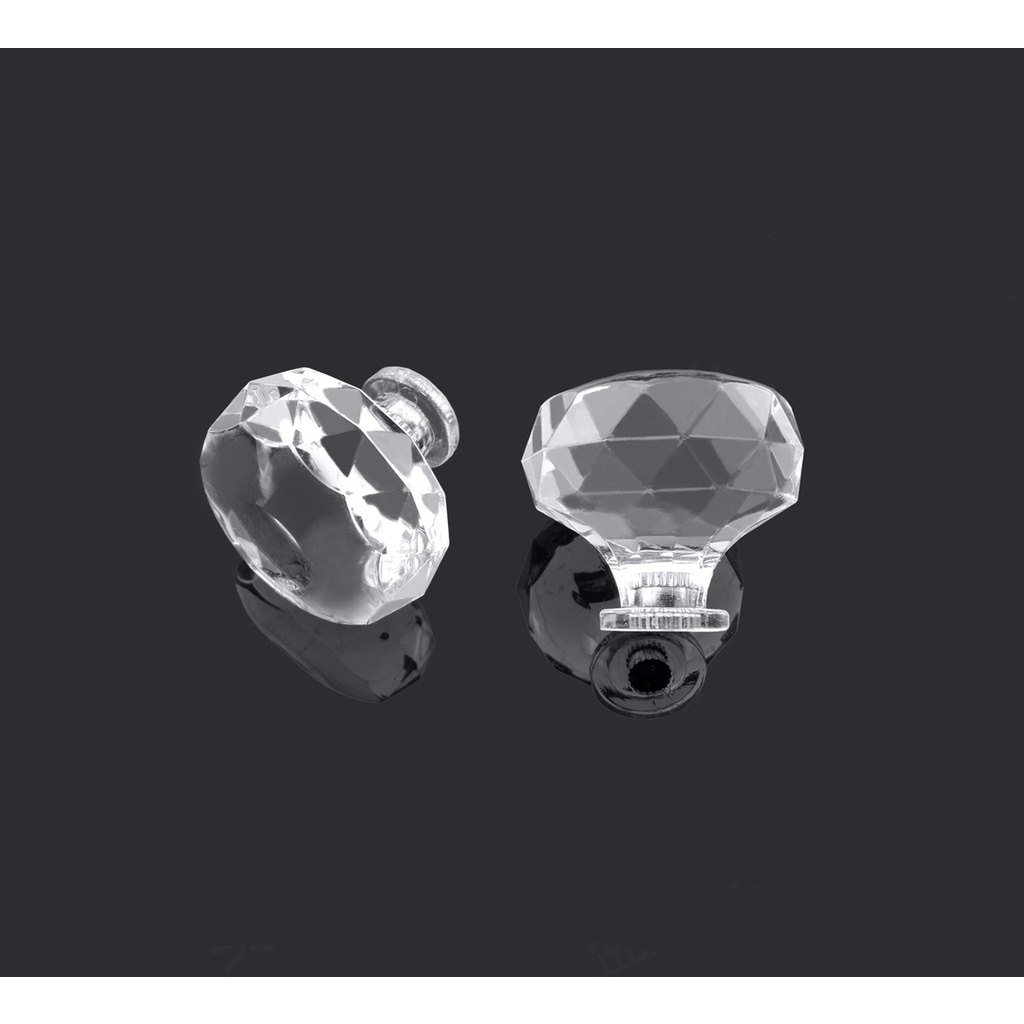 Nút tay nắm cửa lớn mica Acrylic trong suốt 35mm