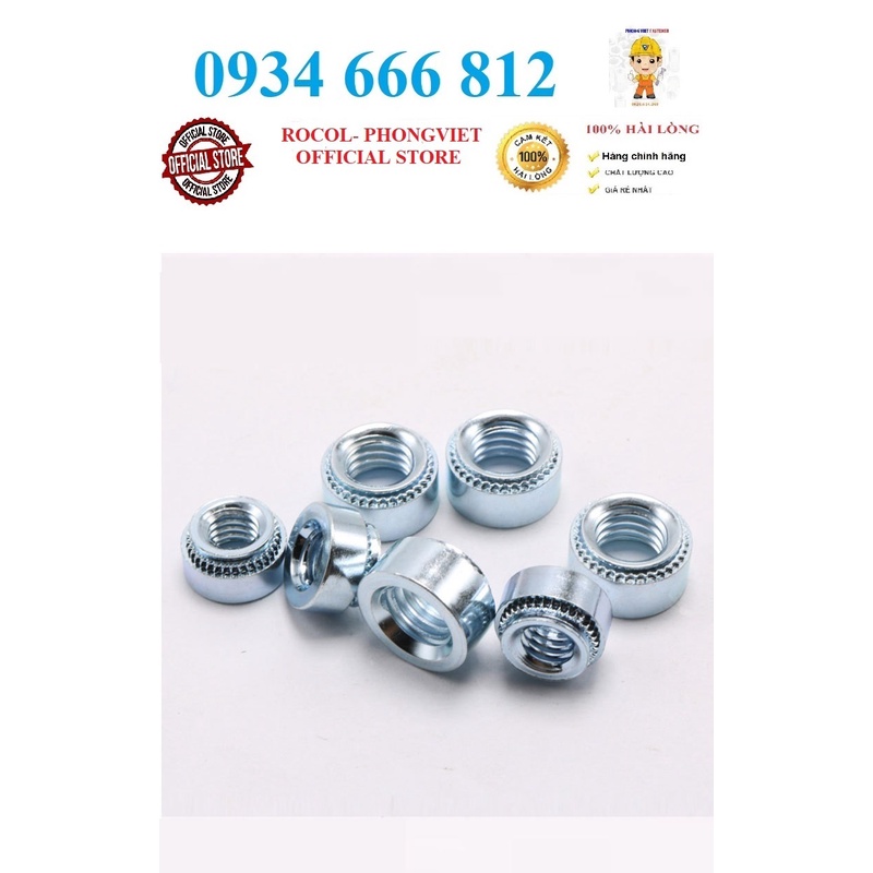 Set 50c Pem tán dập M8-1 M8-2 thép mạ