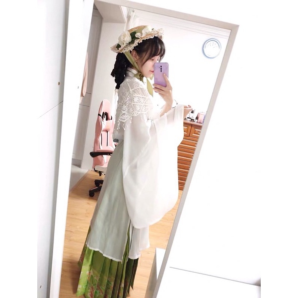 YASLC0189-Mũ cói vintage phong cách Pháp viền ren