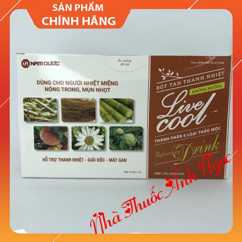 Bột sủi thanh nhiệt Live cool - Thanh nhiệt mát gan - 10 gói x 7gram
