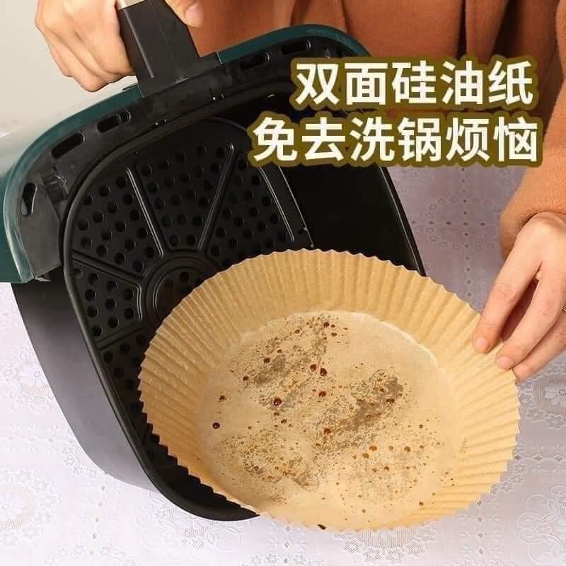 Giấy nến cho nồi chiên không combo 50 tờ loại khuân bánh chống dính tiện lợi MiibooShi 15B