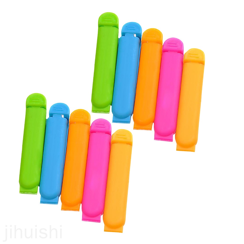 Set 10 Kẹp Miệng Túi Thực Phẩm Bằng Nhựa Màu Sắc Ngẫu Nhiên