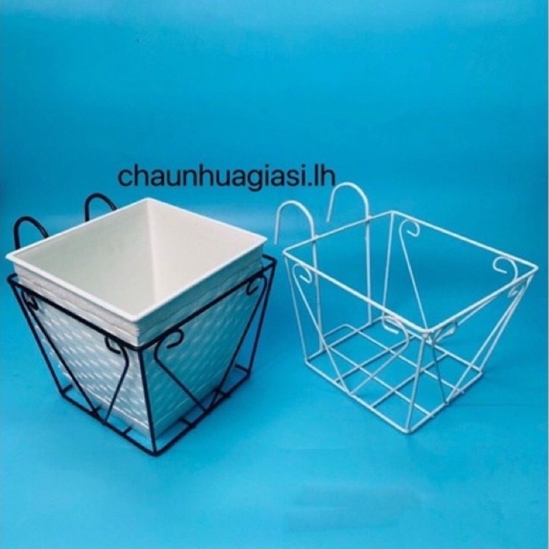 Giỏ để hoa ban công, Khung sắt treo lan can, Móc sắt để chậu hoa treo ban công