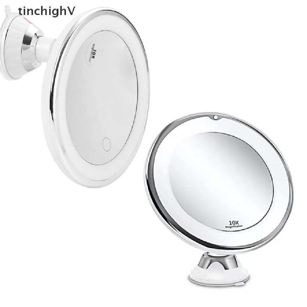 Gương Trang Điểm Phóng Đại 10X Có Đèn LED Cảm Ứng Tiện Dụng