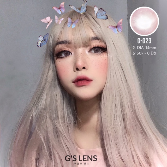 Kính Áp Tròng G'S LENS mã G-023 PINK Hồng Trơn Tây 0 Độ
