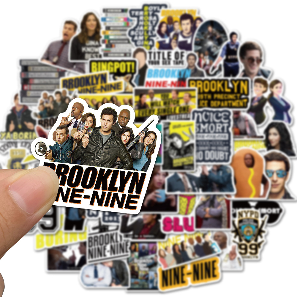 Y&P| Bộ 50 nhãn dán họa tiết hoạt hình nhỏ Brooklyn Nine-Nine