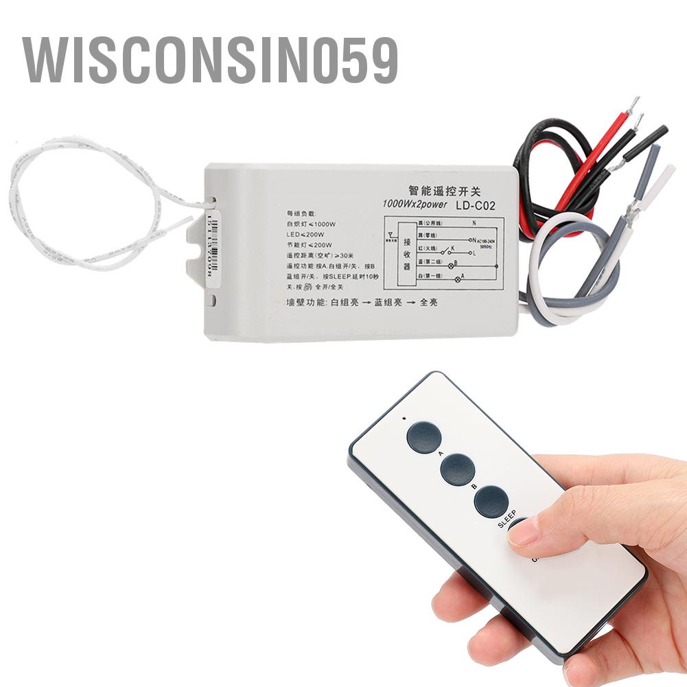 Wisconsin059 220V 2 Way On/Off Digital Smart Wireless Wall Remote Control Switch( )