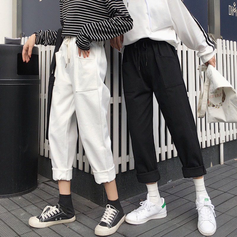 QUẦN BAGGY NỮ ỐNG XUÔNG CÓ TUI PHONG CÁCH SẮN GẤU, CHẤT KAKI - 2 MÀU THỜI TRANG BTQ545