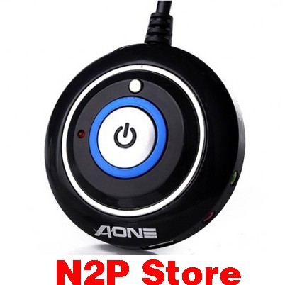 Nút nguồn máy tính AONE tròn loại dán - tích hợp Audio + Cổng USB