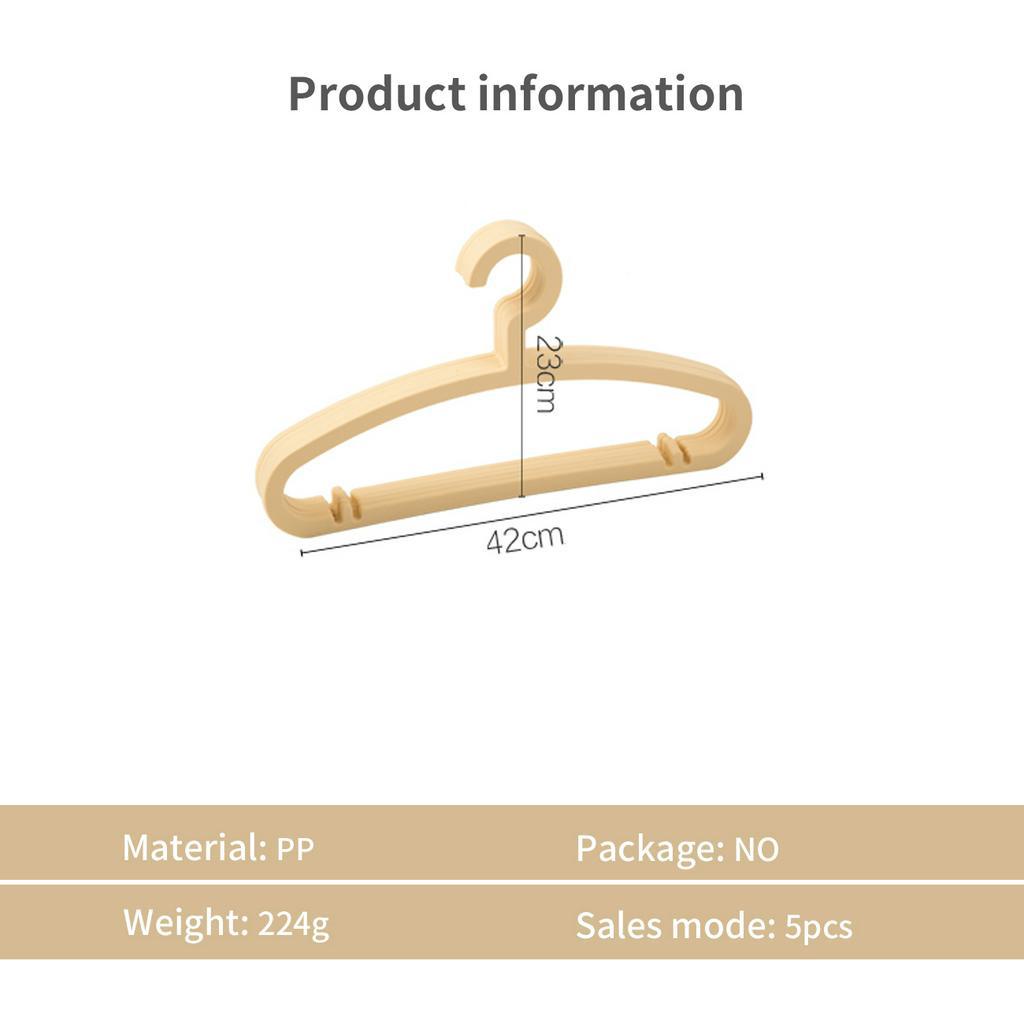 Set 5 Móc Nhựa Treo Quần Áo Chống Trượt Tiện Lợi