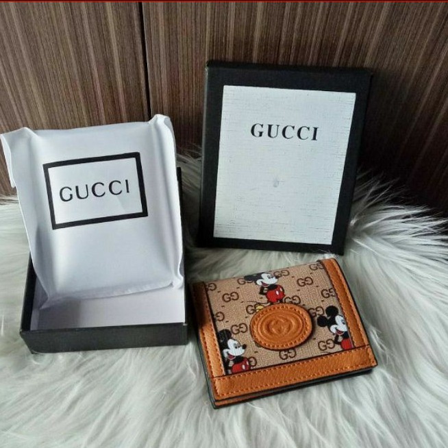 Ví Gucci Dáng Ngắn In Hình Chuột Mickey Dễ Thương