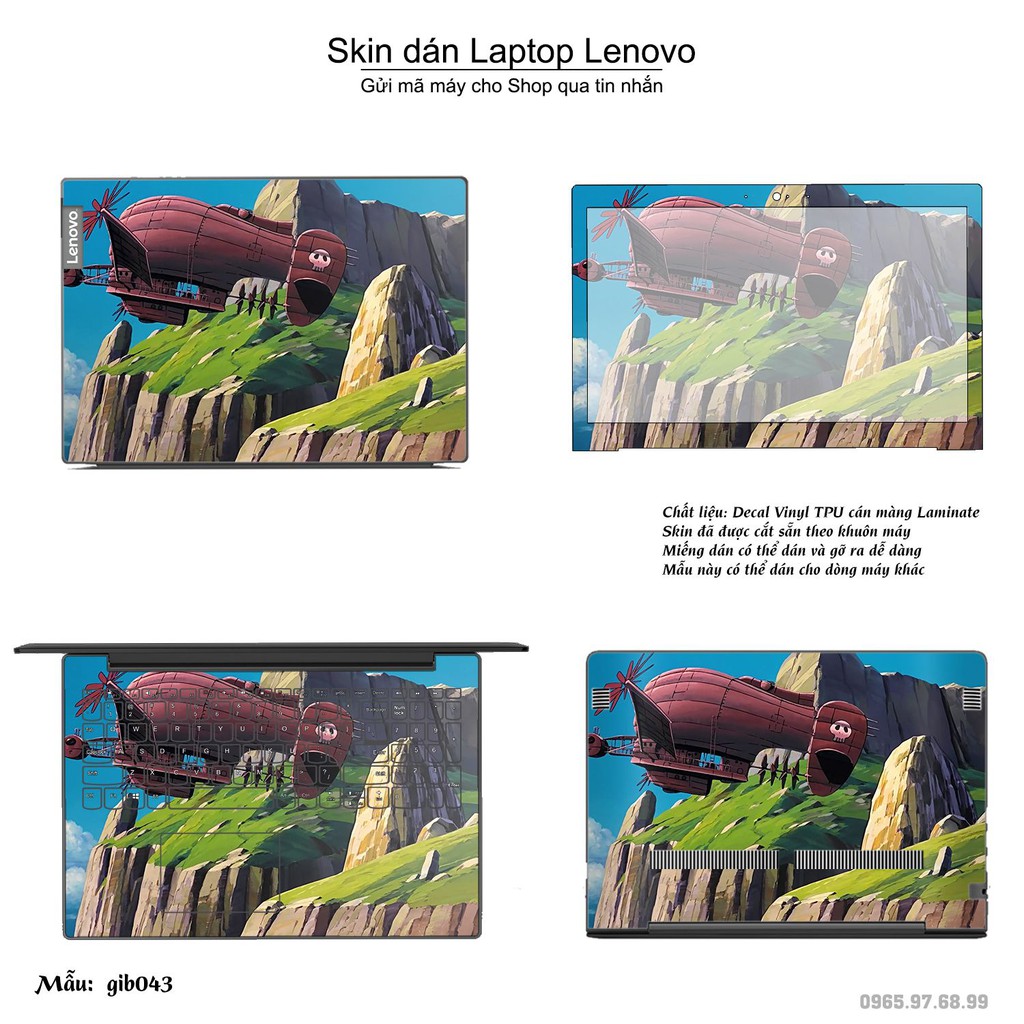 Skin dán Laptop Lenovo in hình Ghibli film (inbox mã máy cho Shop)