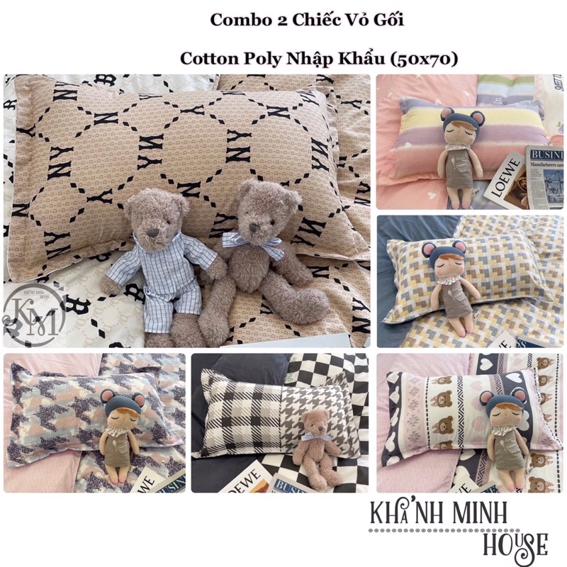 COMBO 2 Chiếc VỎ GỐI NẰM Cotton Poly Nhập Khẩu