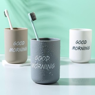 [ SALE ] PVN28934 Cốc nhựa đánh răng, đựng bàn chải in chữ Good Morning T2