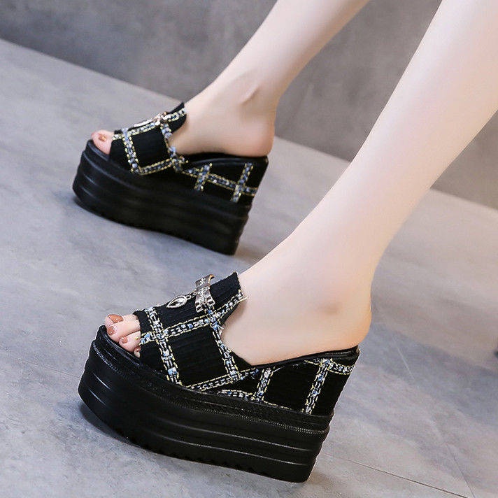 Dép đế cao Dép Sandal Đế Xuồng Hở Mũi Thời Trang Mùa Hè Dành Cho Nữ