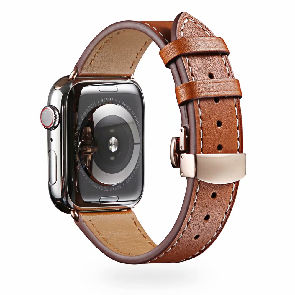 【Apple Watch Strap】Dây đeo thay thế bằng da chất lượng cao cho Apple watch Series 6 se 5 4 3 2 1 42mm 44mm