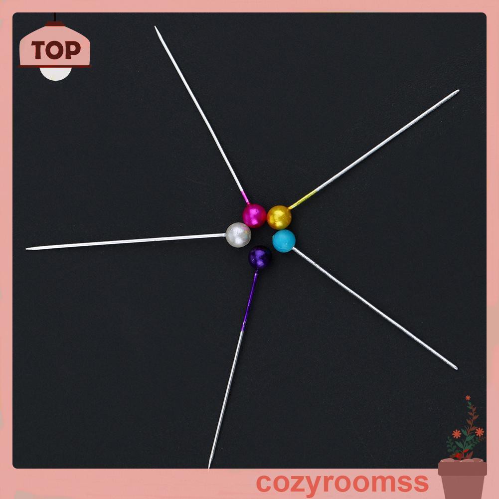 Cozyroomss 100pcs 1.57in Round Pearl Stainless Steel Sewing Pins