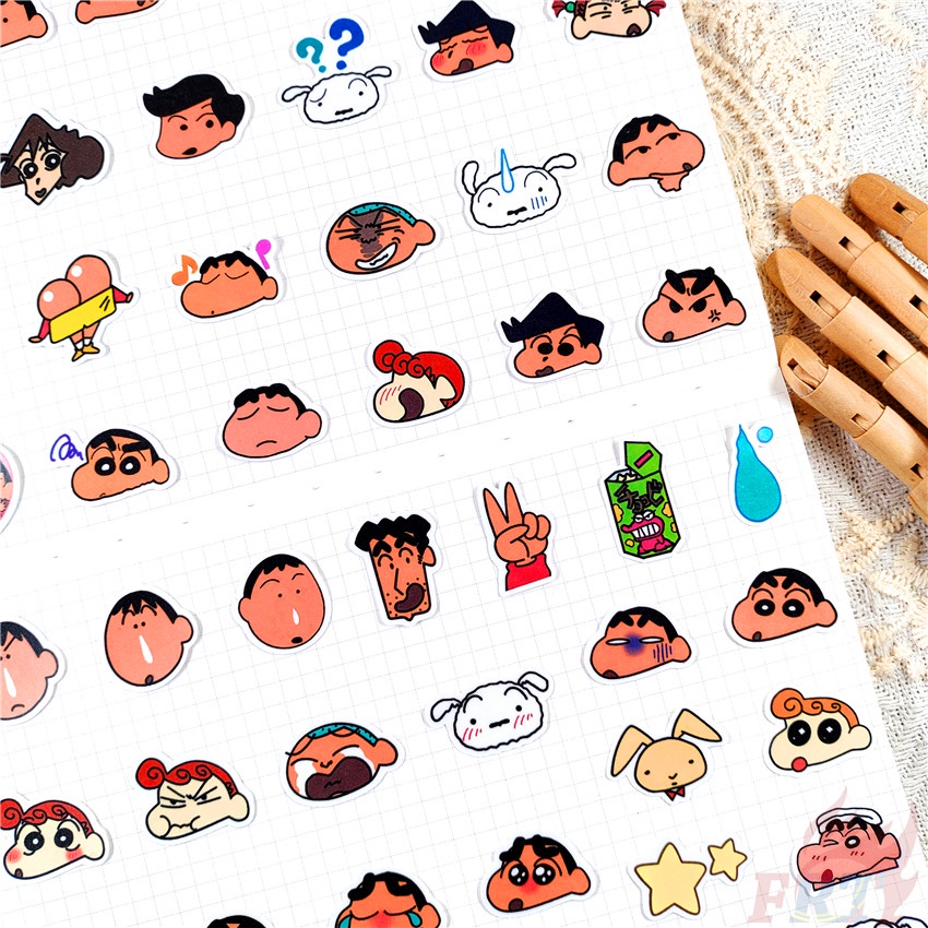 ★★★ Sticker Dán Trang Trí Nhật Ký Hình Cậu Bé Bút Chì Shin-chan Q-6 ★★★ Bộ 50 Miếng Dán Trang Trí Album Thời Trang DIY Kích Thước 2~3cm