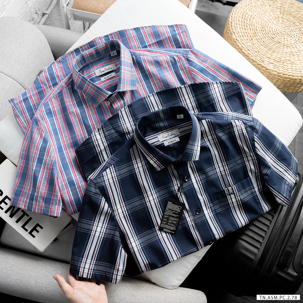 Áo Sơ mi Nam tay ngắn Pierre Cardin (Form Slim,Hàng VNXK,chất vải cotton dệt,thấm hút mồ hôi,thoáng mát) | BigBuy360 - bigbuy360.vn