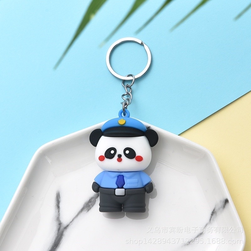 Móc khoá, quà tặng, quà lưu niệm hình chú gấu trúc cảnh sát / SIZE LỚN