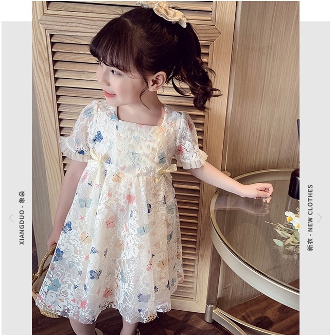 Đầm công chúa IQ ANGEL phối ren thời trang xinh xắn dành cho bé gái