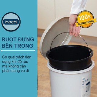 Thùng Rác Nhựa Đạp Chân Inochi Có Nắp Đậy Tròn 12 Lít Làm Sọt Rác Văn Phòng, Đựng Rác Gia Đình, Trong Nhà, Ngoài Trời