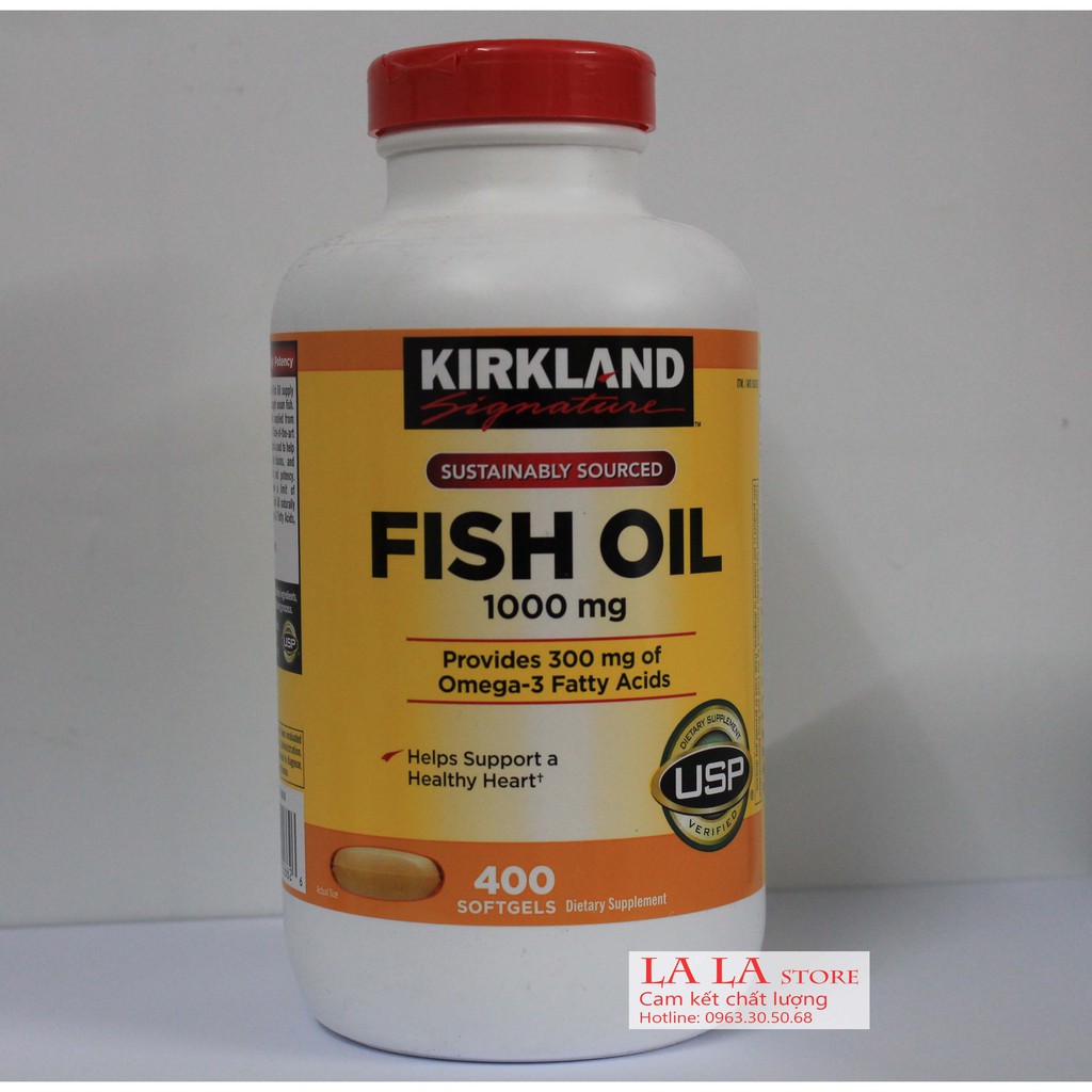 [Mẫu Mới 2020] Viên Uống Fish Oil Dầu Cá Kirkland 400 Viên