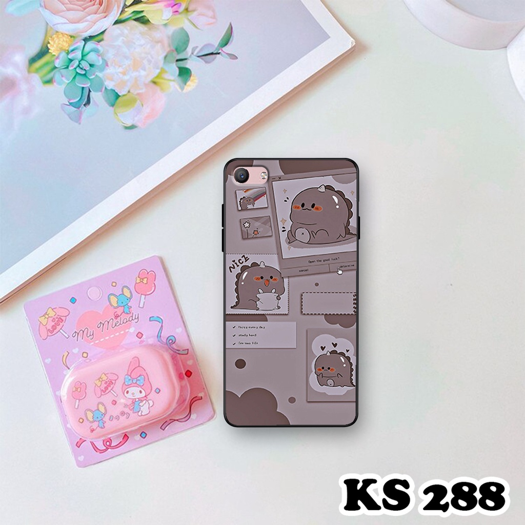 Ốp lưng Oppo F1s - Oppo A59 - Ốp in hình khủng long DinoCute - Lưng nhám viền TPU