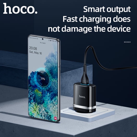 Củ Sạc Nhanh 3A HOCO C12Q DÒNG QC3.0/18W SẠC FULL IPHONE, IPAD, ANDROID - CHÍNH HÃNG