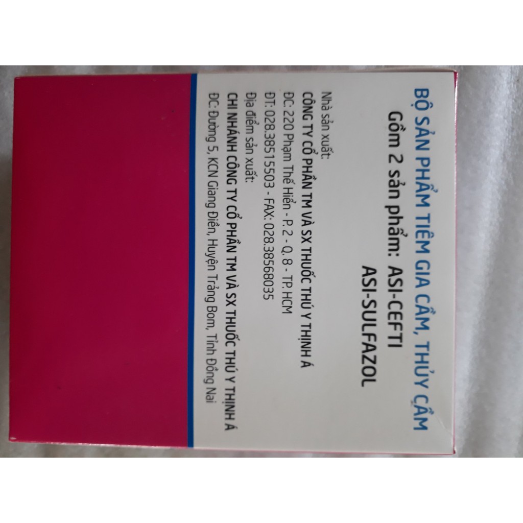 Cặp ASI Cefti và Sulfazol 100ml