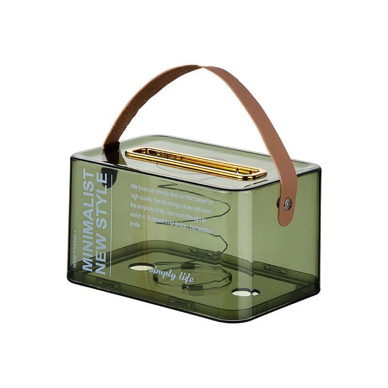 Hộp Đựng Khăn Giấy Trong Suốt Có Lò Xo Và Tay Cầm Tiện Dụng Trang Trí Nhà Cửa / Văn Phòng Giá Đ