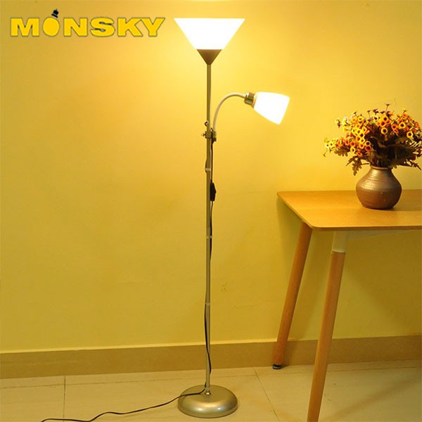 Đèn đứng MONSKY IKAE 2 nhánh 2 công tắc - kèm 2 bóng LED chống cận