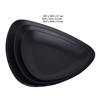 Dĩa tam giác nhám đen nhựa Melamine nhiều Size