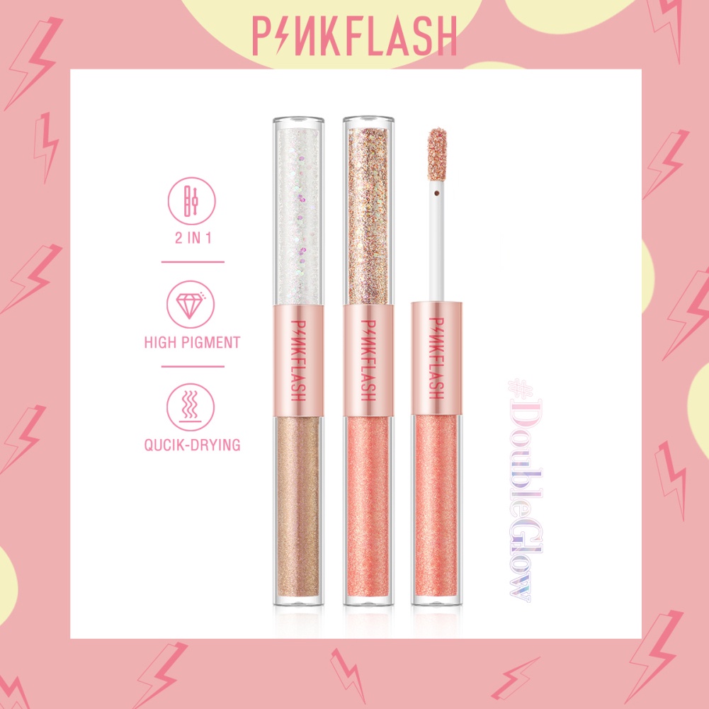 Phấn Mắt Dạng Lỏng 2 Trong 1 Sắc Tố Cao Không Thấm Nước PINKFLASH