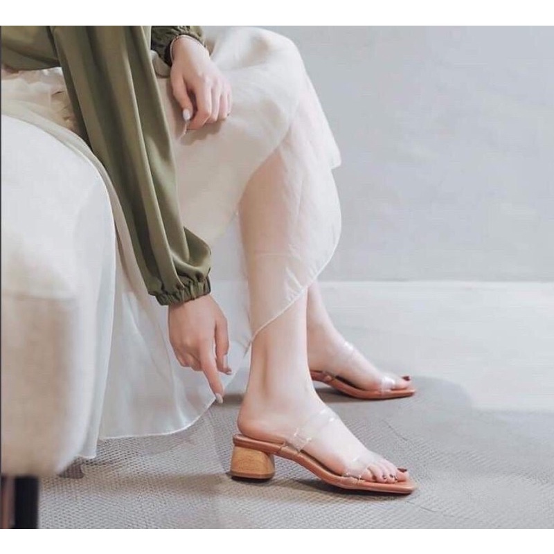 Guốc quai trong nữ hàng loại đẹp gót vuông 3cm