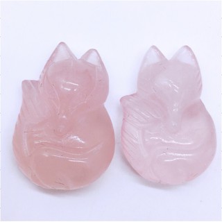 Mặt dây chuyền hồ ly 9 đuôi - Hồ ly phong thủy màu hồng cho mệnh Thổ và Hỏa - Tặng kèm dây đeo và hộp đựng