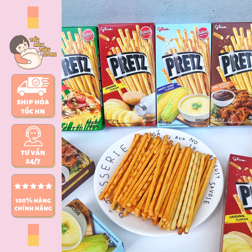 Bánh que mặn Glico Pretz Thái Lan nhiều vị hộp 31gr - Tiểu Màn Thầu Store