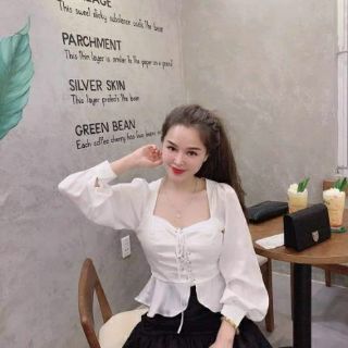 Áo lụa đan dây trước ngực