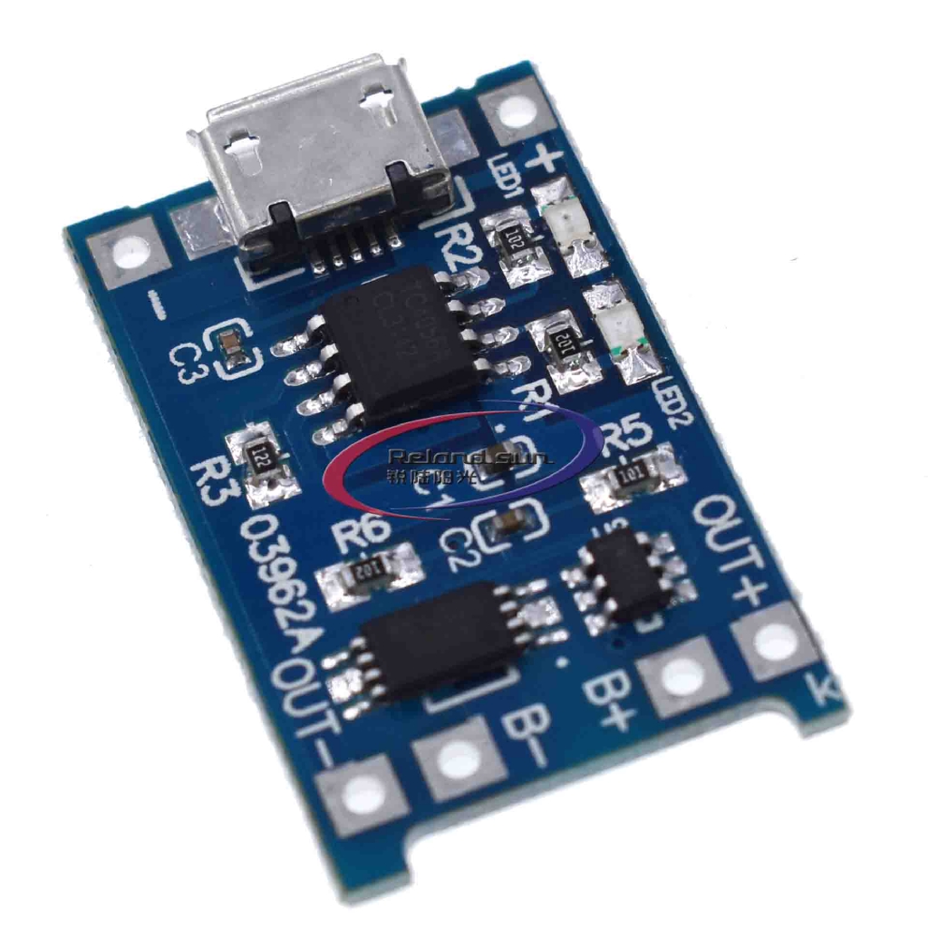1/5 Mô đun sạc pin với thiết kế bảo vệ kép Micro USB 5V 1A 18650 TP4056