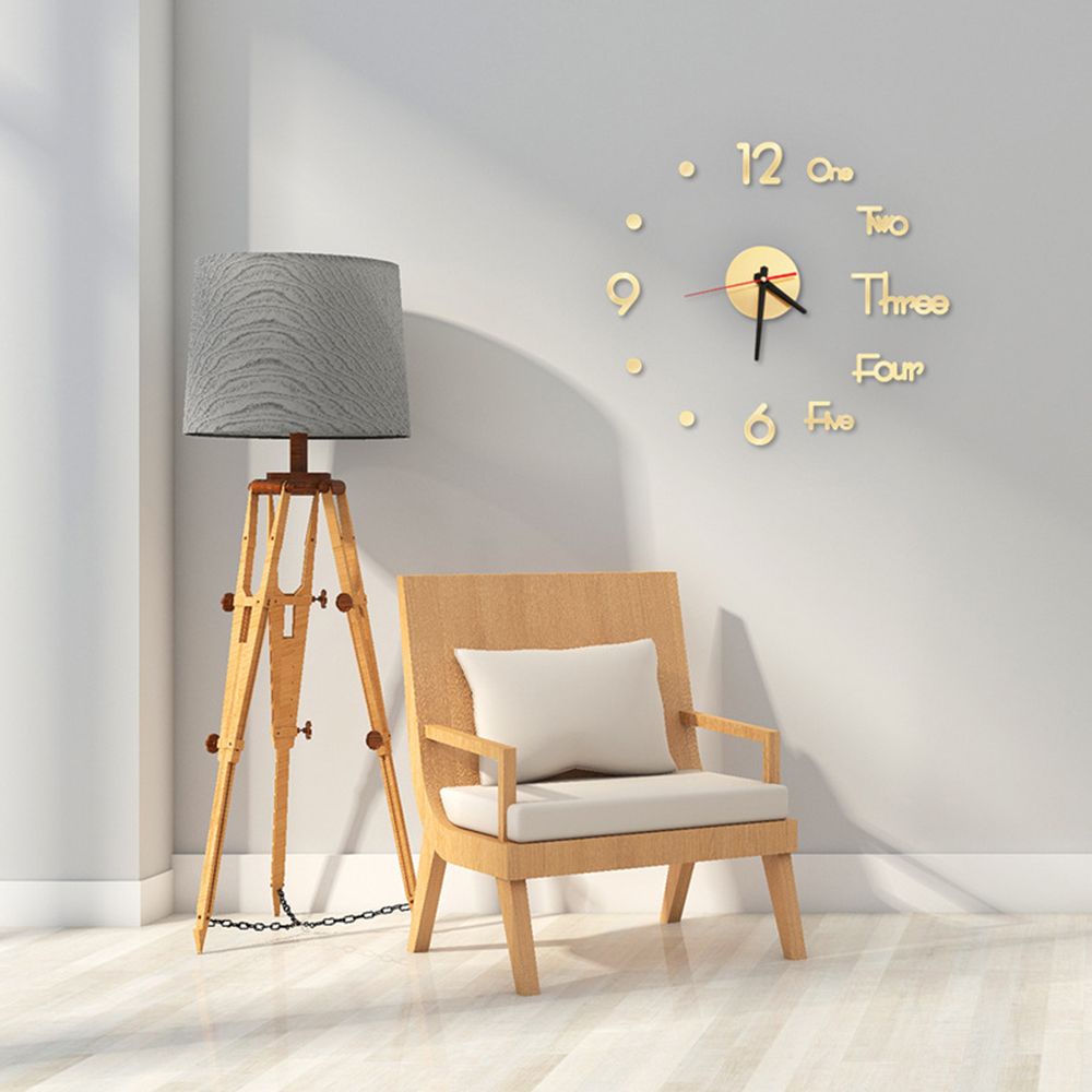 Đồng hồ dán tường mặt gương hình chữ số 3D MIHAN1 tự dính trang trí phòng khách